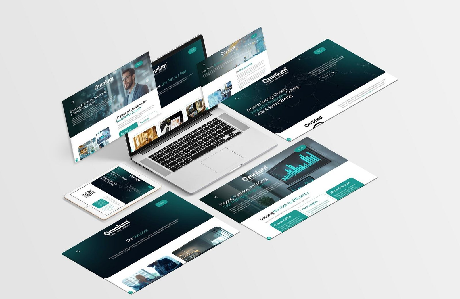 Energy-Conservation-Website-Design-Isometric-Computer-Screen-Layout