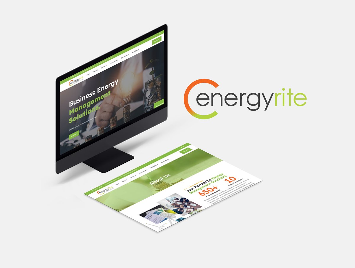 Home & Business Insulation Website Design. Energy Management Website Design Isometric Computer Screenshots